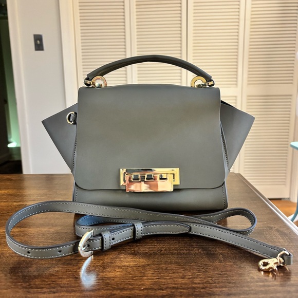 Zac Posen Eartha Top Handle Leather Crossbody Moss Green - Picture 2 of 15